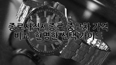 종로/사직/세종로 중고차 가격 비교 🚗 현명한 선택 가이드